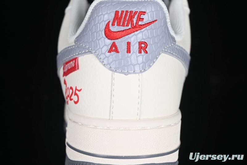 Nike Air Force 1 '07 Low Supreme Snake Year Limited Edition Silver Swoosh Low-Top Casual Sneakers - XS1958-503