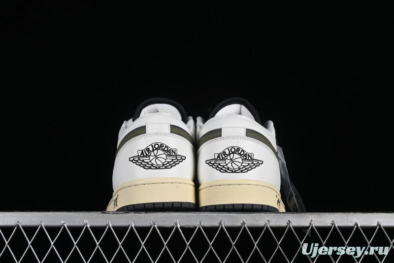 Nike Air Jordan 1 Low AJ1 Custom Black Green Low-Top Culture Casual Sneakers - DC0774-001