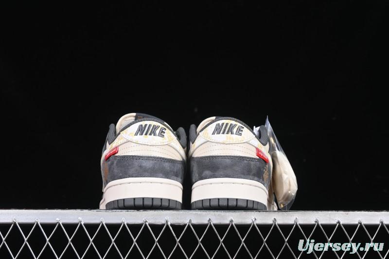 Nike SB Dunk Low Supreme Snake Year Collaboration White Hook Anniversary High-End Custom Low-Top Casual Skate Shoes - DM6868-016