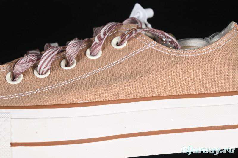 Converse All Star Platform Sneakers in Coffee Bean Milk Tea Color with OrthoLite Insole and Thick Sole for Height Boost - A11619C