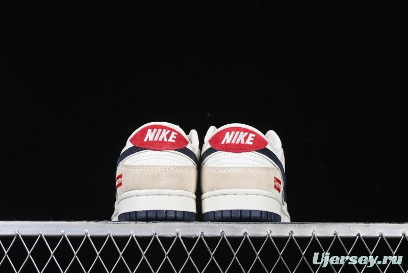 Nike SB Dunk Low Supreme Collaboration - Cream Coffee Anniversary High-End Custom Low-Top Casual Skate Shoes - AG3702-850