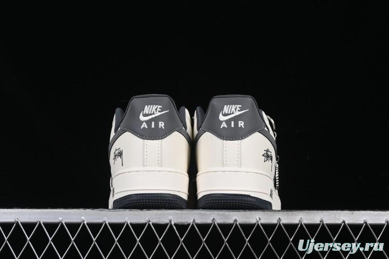 Nike Air Force 1 '07 Low Stussy Collaboration - Light Grey Triple Swoosh Low-Top Casual Sneakers - KK1988-037