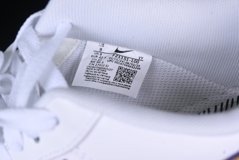 Nike Air Force 1 '07 Low Kobe Casual Sneakers with Full-Layer Leather and Full-Length Air Cushion - FZ1151-100