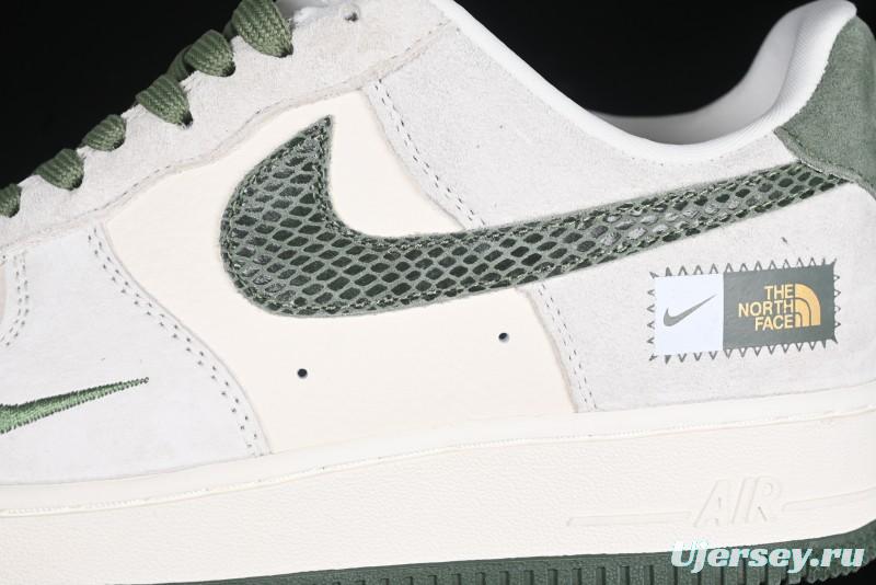Nike Air Force 1 '07 Low The North Face Collaboration Green Snake Swoosh Casual Sneakers - DF0188-026
