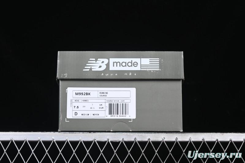 New Balance Made In USA 992 Classic Retro Running Sneakers with Superior Comfort - M992BK