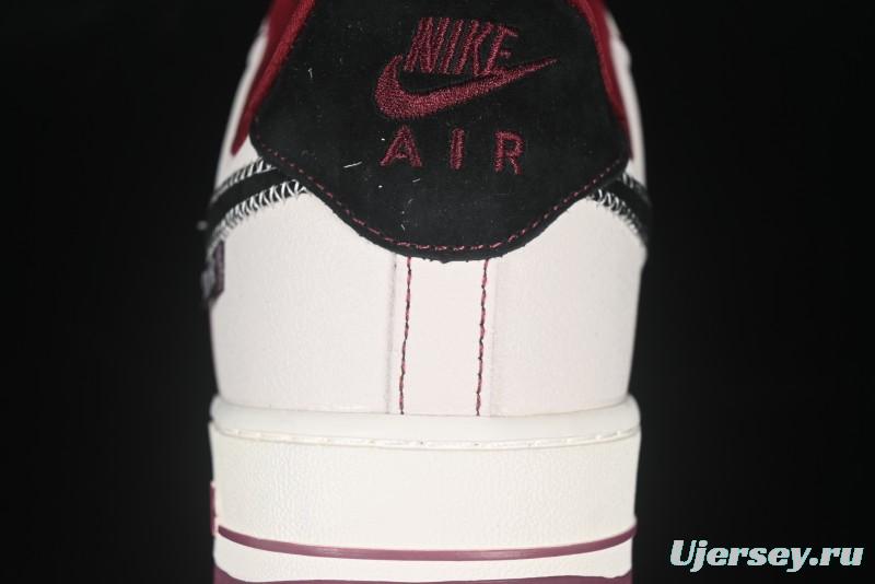 Nike Air Force 1 '07 Low Dior Collaboration Burgundy Low-Top Casual Sneakers - KK1988-046