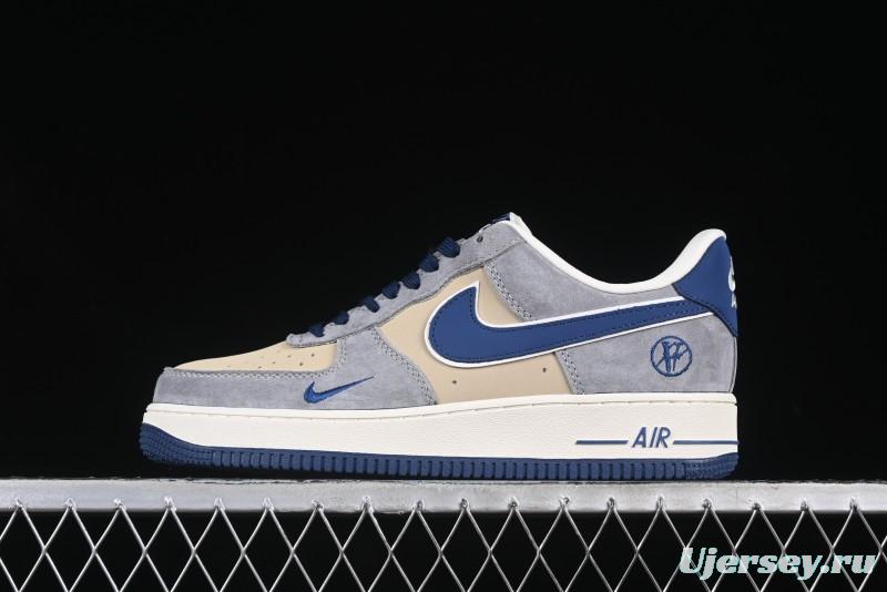 Nike Air Force 1 '07 Low Volon Bear Collaboration Blue Swoosh Casual Sneakers - KK1988-045