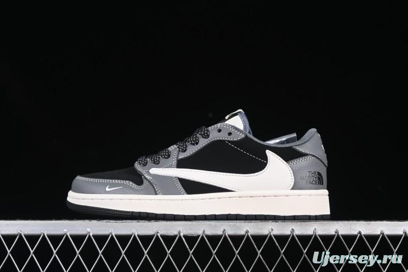 Nike Air Jordan 1 Low OG SP AJ1 The North Face Collaboration Night Black Grey Low Top Casual Sneakers - XS6089-513