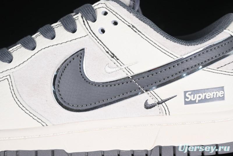 Nike SB Dunk Low Supreme Anniversary Customized Casual Skate Shoes with Double Mini Swoosh - XX3168-303