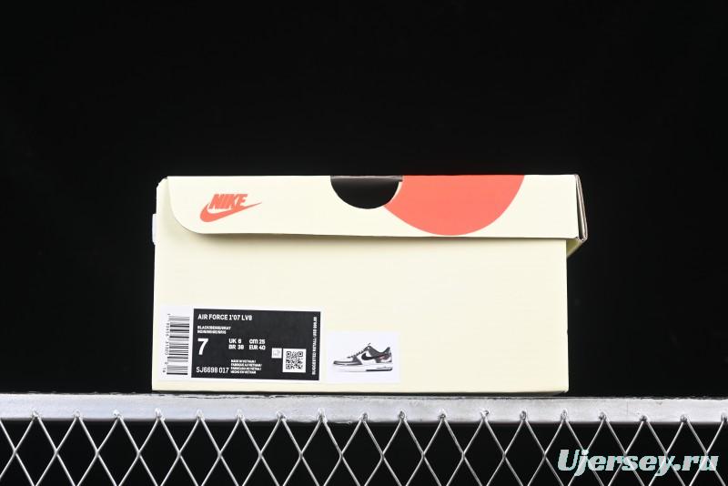 Nike Air Force 1 '07 Low Stussy Collaboration Black Grey Outsole Low-Top Casual Sneakers - SJ6698-017