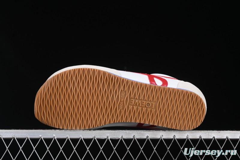 Loewe Ballet Runner 2.0 Sneakers Retro Style Low-Profile Casual Sports Shoes with Asymmetric Toe Design - White Blub