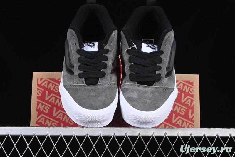 Vans Knu Skool Low-Top Retro Casual Vulcanized Sneakers in Grey Black - VN0009QCBDS