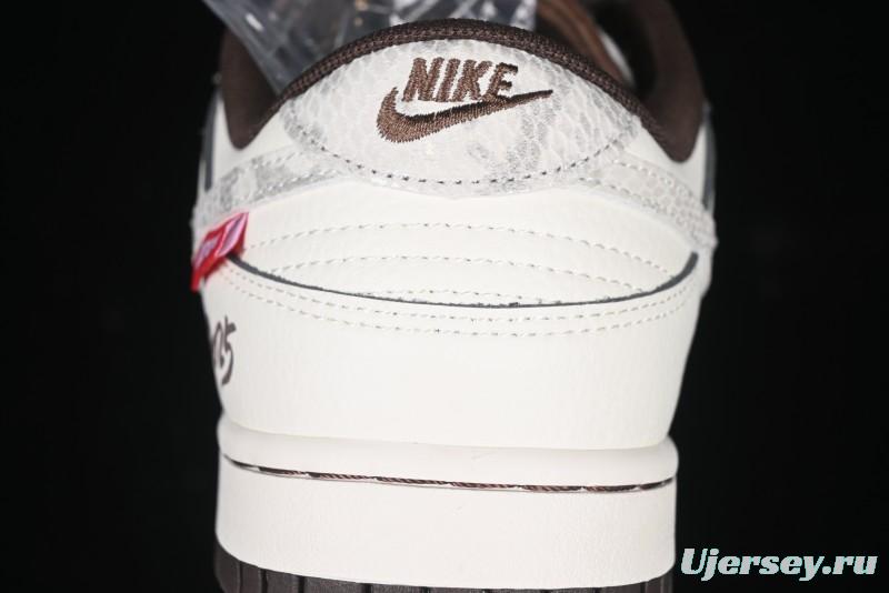 Nike SB Dunk Low Supreme Year of the Snake Limited Edition Grey Python Print Anniversary Custom Low-Top Casual Sneakers - XS1086-018