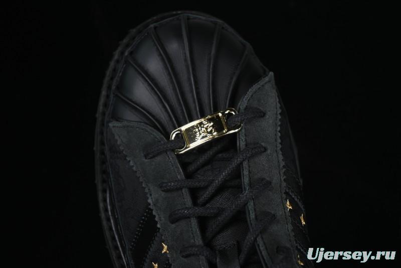 Adidas Superstar JR5114 Clot Collaboration Shell Toe Skate Shoes with Perforated Leather Upper - JR5114