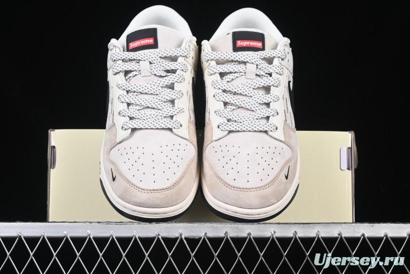 Nike SB Dunk Low Supreme Collaboration - Beige Brown Anniversary High-End Custom Low-Top Casual Skate Shoes - XS1086-003