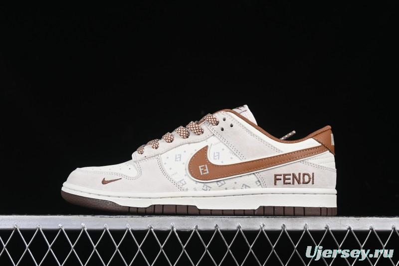 Nike SB Dunk Low Fendi Collaboration Anniversary High-End Custom Low-Top Casual Skate Shoes - DJ2024-057