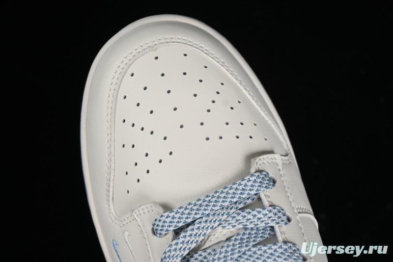 Nike SB Dunk Low LV Collaboration - Double Swoosh Beige Blue Anniversary High-End Custom Low-Top Casual Skate Shoes - XX2025-308