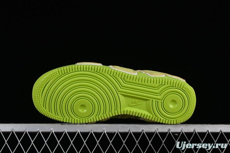 Nike CPFM x Nike Air Force 1 '07 Low Casual Sneakers in Lemon Green with SUNSHINE Design - DC4457-300