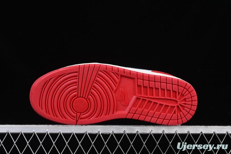 Nike Air Jordan 1 Low AJ1 White Red Black Hook Casual Sneakers - HQ6998-600