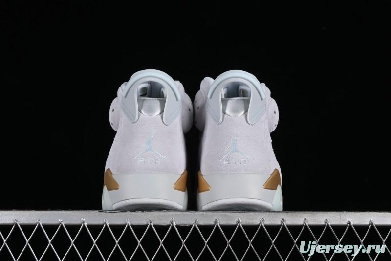 Nike Air Jordan 6 Retro Paris Olympics Sneakers with Metallic Gold Accents - DQ4914-074