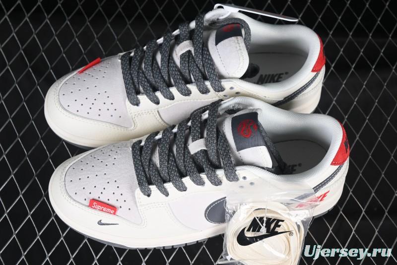 Nike SB Dunk Low Supreme Collaboration Anniversary Custom Low-Top Casual Sneakers - FC1688-205