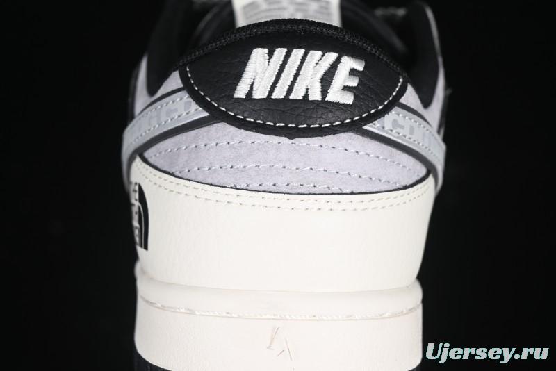 Nike SB Dunk Low The North Face x CDG Triple Collaboration Black Letter Grey Swoosh Anniversary Custom Low-Top Casual Skate Shoes - DM6868-029