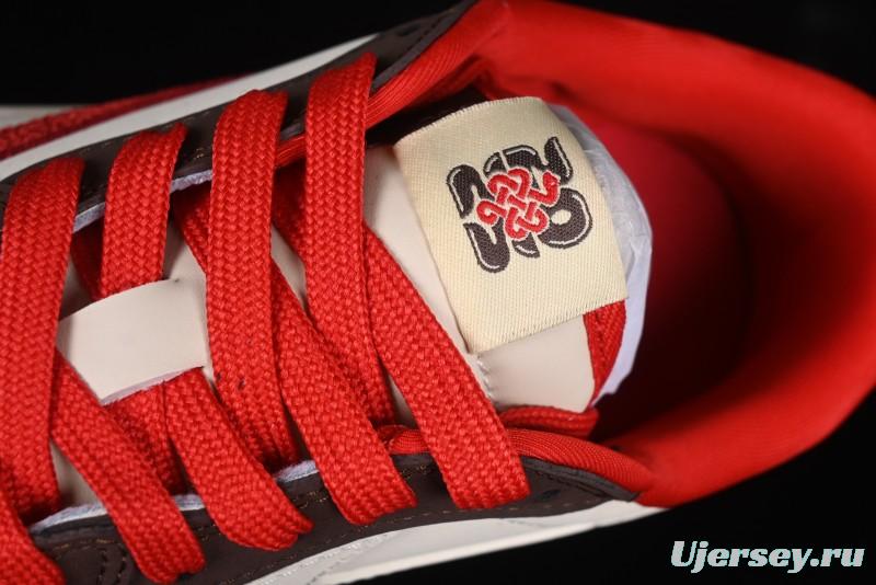 Nike Travis Scott x Fragment Design x Air Jordan 1 Low OG SP AJ1 Snake Year Limited Edition Snake Scale Red Hook Low Top Lifestyle Casual Sneakers - CH6336-020