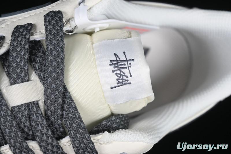 Nike Air Force 1 '07 Low Stussy Collaboration - Grey English Patchwork Low-Top Casual Sneakers - XZ3328-536