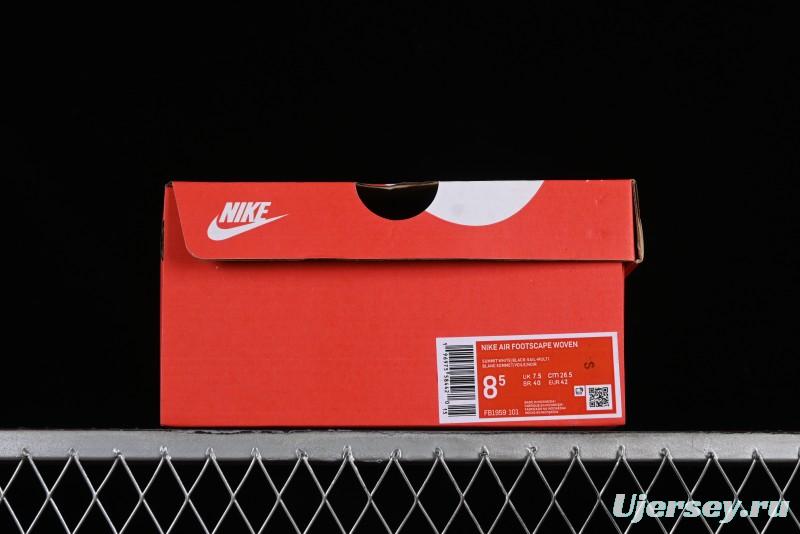 Nike Air Footscape Woven Asymmetrical Woven Slip-Resistant Abrasion-Resistant Low-Top Lifestyle Casual Shoes - FB1959-101