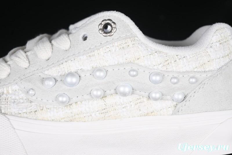 Vans Knu Skool Pearl White Chunky Sneakers with D-Ring Lacing System - VN000D22QC5