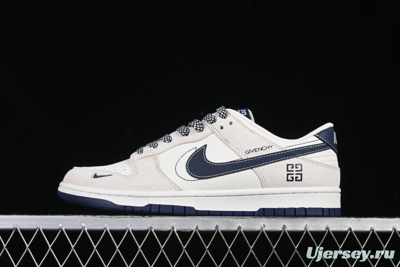 Nike SB Dunk Low Givenchy Collaboration Grey Pigskin Anniversary Custom Low-Top Casual Skate Shoes - DJ2024-112