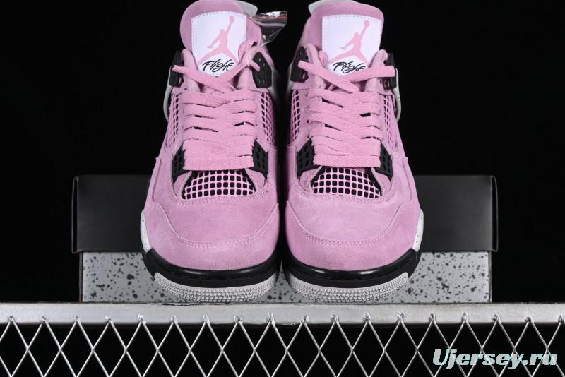 Nike Air Jordan 4 Retro "Orchid" Sneakers with Suede Upper and Cement Grey Accents - AQ9129-501
