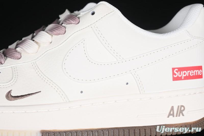 Nike Air Force 1 '07 Low Supreme Collaboration - Beige/Brown Colorway Low-Top Casual Sneakers BB7577-215