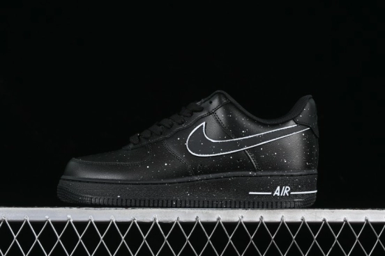Nike Air Force 1 '07 Low 2D Anime Theme Black White Splatter Casual Sneakers - CK0316-059