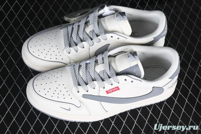 Nike Travis Scott x Fragment Design x Air Jordan 1 Low OG SP AJ1 Retro Sneakers with Unique Collaboration Details - XZ5158-002