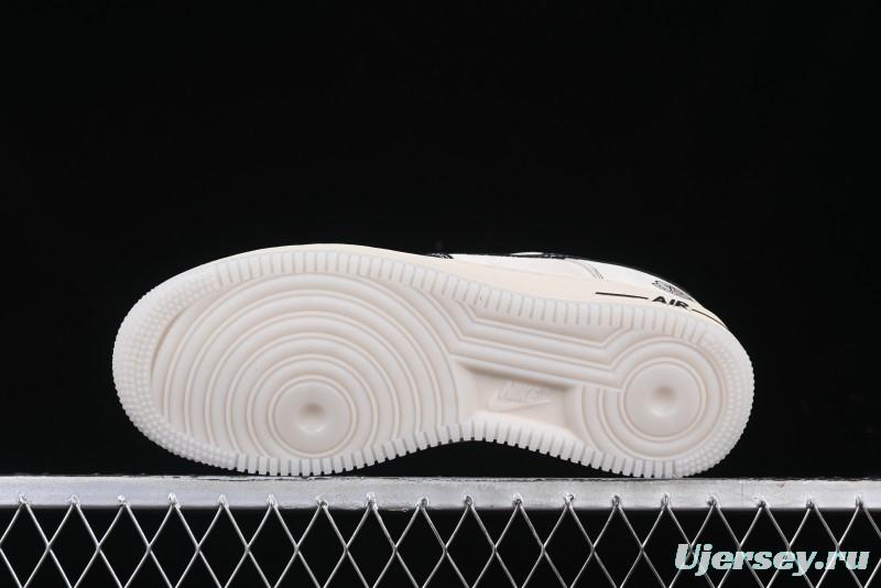 Nike Air Force 1 '07 Low Moncler Collaboration - Black Lychee Grain Pigskin Low-Top Casual Sneakers - CH6336-514