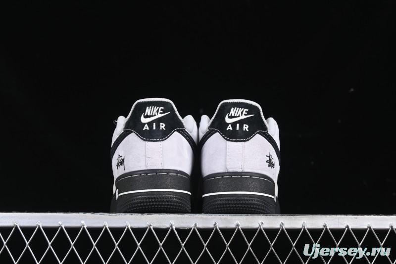 Nike Air Force 1 '07 Low Stussy Collaboration All Black Low-Top Casual Sneakers - XZ6188-195