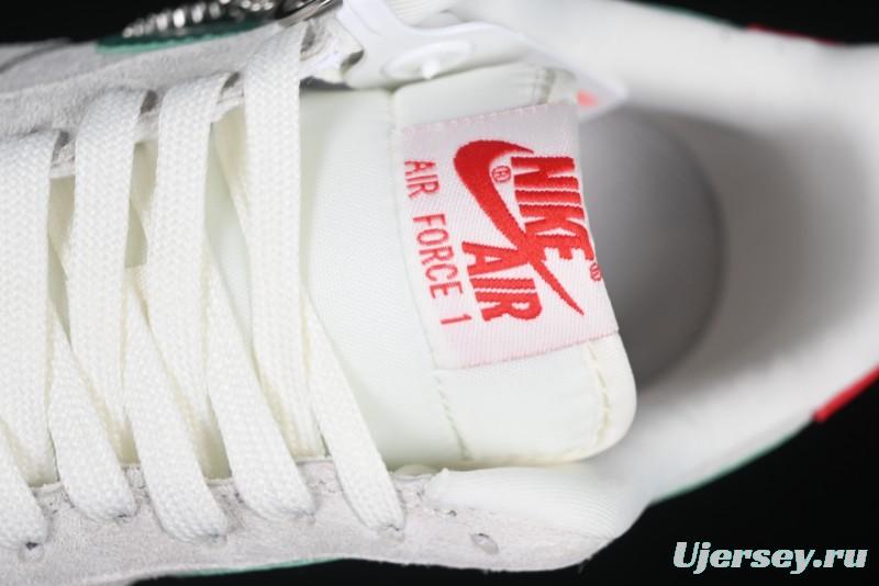 Nike Air Force 1 '07 Low CDG Play Collaboration Green Swoosh Low-Top Casual Sneakers - DF0188-033