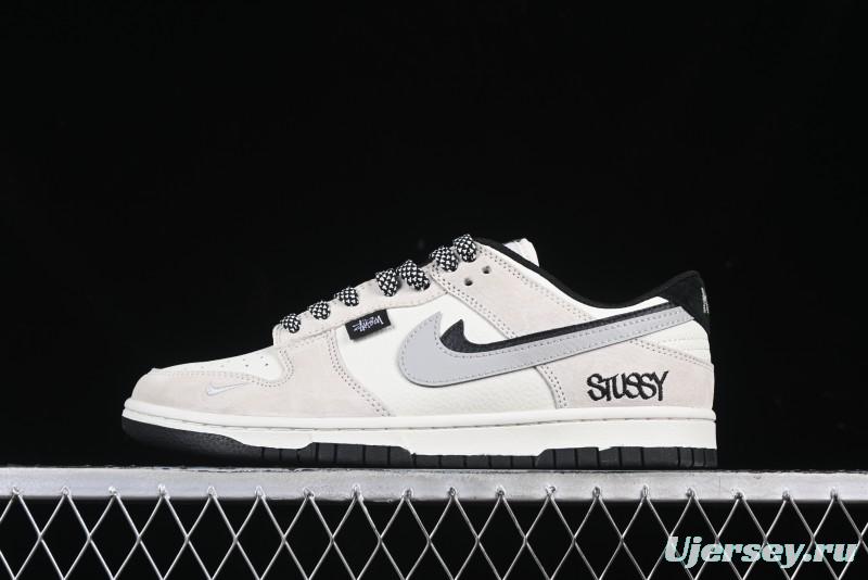 Nike SB Dunk Low Stussy Collaboration Grey Pig Suede Anniversary Custom Low-Top Casual Skate Shoes - DJ2024-061