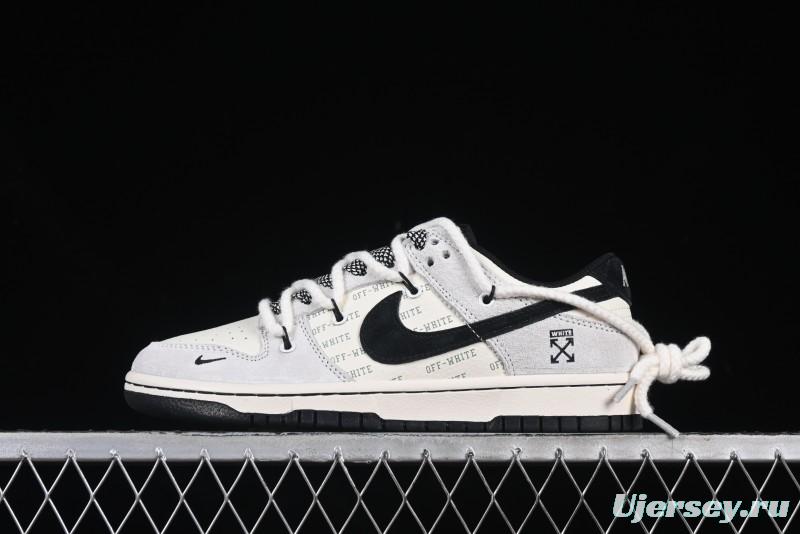 Nike SB Dunk Low OFF-WHITE Collaboration Strap Anniversary Edition Customized Low-Top Casual Skate Shoes - YX5066-225