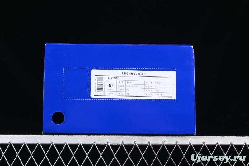 Choco Concert Leather Round Square Asymmetric Fashion Sneakers Black White - AJE5