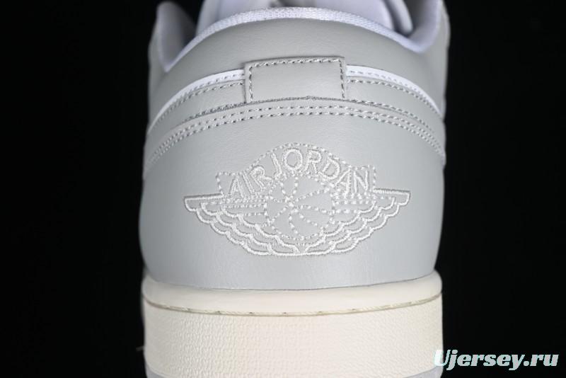 Nike Air Jordan 1 Low AJ1 White Grey Low-Top Lifestyle Basketball Shoes - DC0774-103