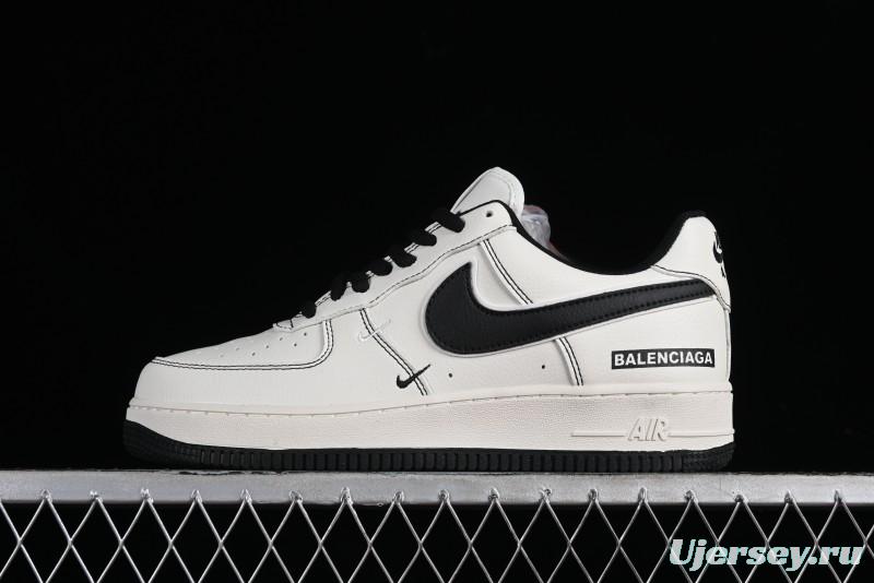 Balenciaga x Nike Air Force 1 '07 Low Triple Swoosh Beige Black Casual Shoes - FR0538-090