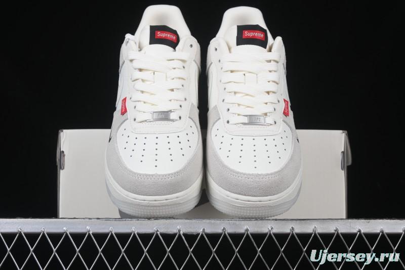Nike Air Force 1 '07 Low Supreme Collaboration - Beige Grey Woven Label Casual Sneakers - CH6336-517