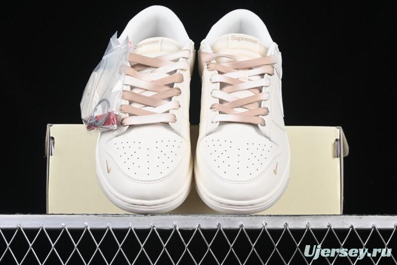 Nike SB Dunk Low Supreme Collaboration Two-Tone Khaki Anniversary High-End Custom Low-Top Casual Skate Shoes - BB8675-111
