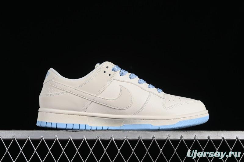 Nike SB Dunk Low BAPE Collaboration - Off-White Mini Blue Swoosh Anniversary High-End Custom Low-Top Casual Sneakers - XD6188-027