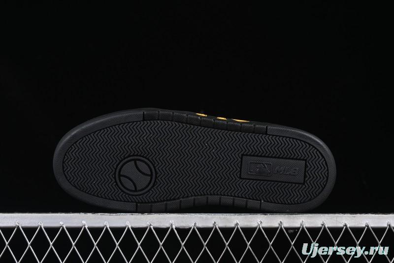 NY Yankees Black & Yellow Sneakers - Bold Logo Streetwear Shoes