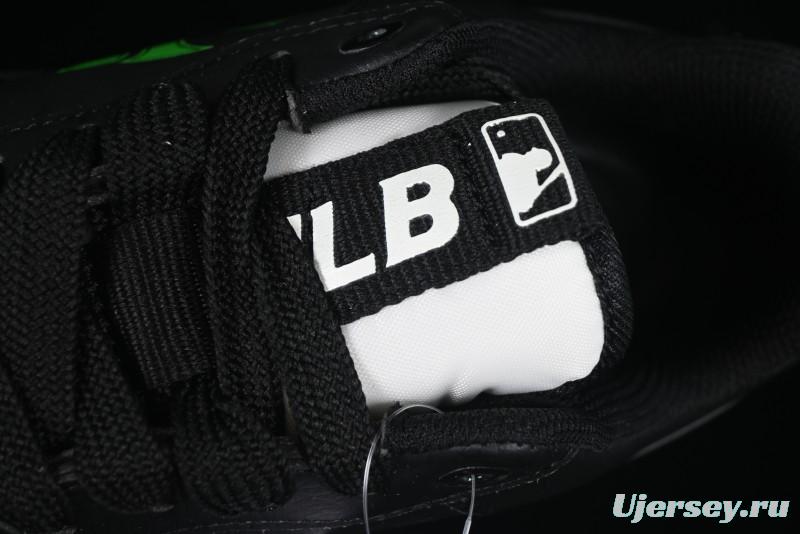 NY Yankees Black & Neon Green Sneakers - Classic Streetwear Style