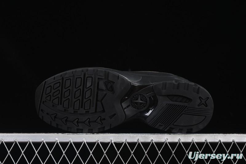 Stone Island Grime Panelled Low-Top Lifestyle Sneakers in Dark Brown - 79FWS0303