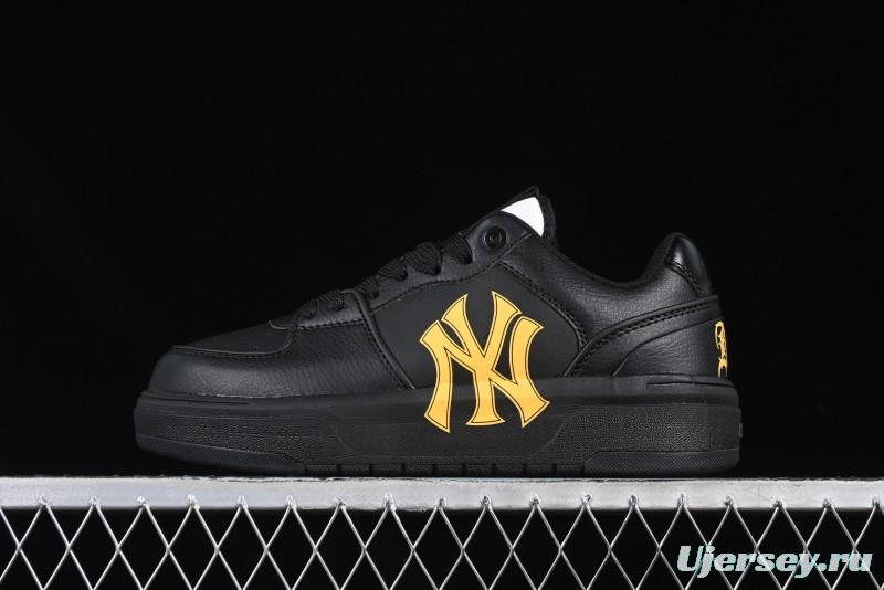 NY Yankees Black & Yellow Sneakers - Bold Logo Streetwear Shoes